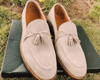 Handmade Suede Loafers – Classic Slip-On Dress Shoes