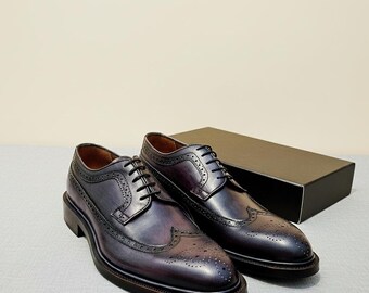 Handmade Leather Derby Shoes: Classic Men's Formal Lace-Ups