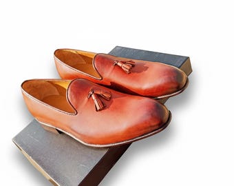 Handmade Tassel Loafers – Men’s Casual Slip-On Shoes