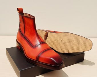 Handmade Leather Zipper Boots – Gender Neutral Classic Boots for Men & Women