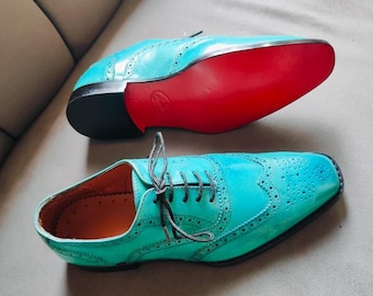 Chaussures richelieu à bout ailé faites main pour femme - Élégantes chaussures habillées richelieu en cuir