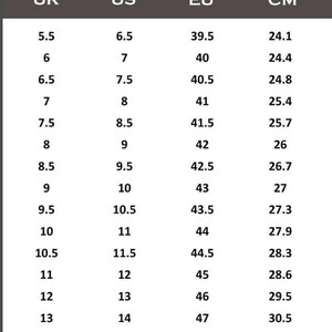 Handmade leather cowboy style boots size guide – accurate fit for leather footwear