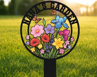 Secret Garden Sign Stakes Metal Garden Sign Fairy Garden Decor
