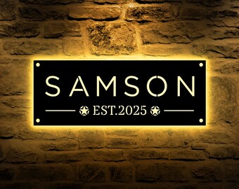 Custom Metal Name Sign in Steel Design for Home Wall or Entry Decor