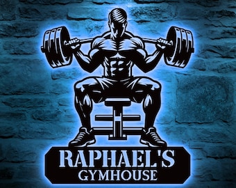Personalized Metal Home Gym Sign for Workout Room Decor