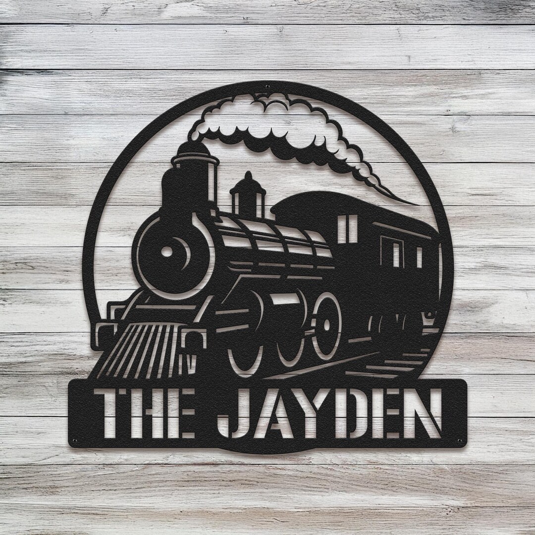 Steam Engine Train Metal Sign With LED Light and Personalized Driver ...