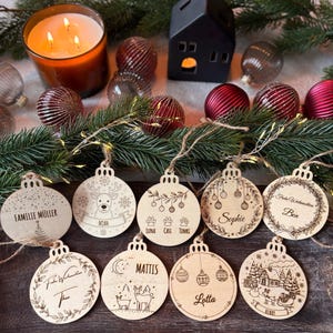 Christmas tree wooden pendant with personalized engraving | Design template or your own motif | Ideal as a gift or for Advent calendars