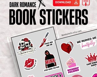 Dark Romance Book Stickers: Kindle, Laptop, Journal (Printable Stickers)