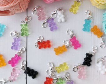 Gummi bear Progress keeper Stitch marker Leukgemaakt Knitting Crochet Sweets Cinnamon Candy Birthday Gift for her Christmas Netherlands