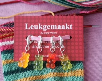 Progress keepers jelly bears, choose your own set, stitch markers, knitting crochet sweets sweet and sour candy colors kids cute kawaii