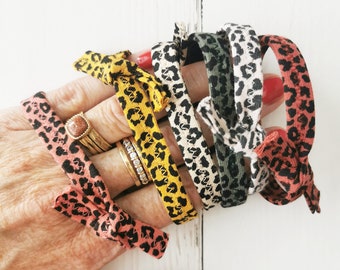 Bracelets Animal print Stretch Panter Ochre Off-white Brown Red Green Pink Girls Ladies Jewellery Fashion Stylish Outfit Wedding Accessory