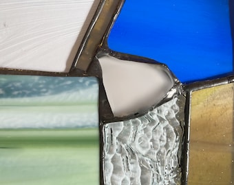 Sea Glass Abstract Stained Glass Panel