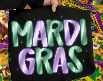 Mardi Gras Png, Purple Seersucker Letters, Lacey Ruffle Png, Mardi Gras Shirt Design, Coquette Girly, Brushstroke Mardi Gras Png