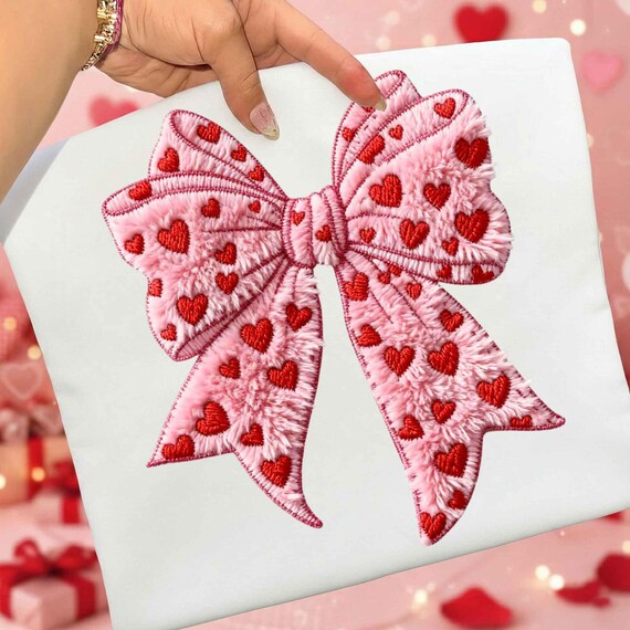 Coquette Bow Heart Png, Faux yarn valentine Png, Valentine Day Png, Valentines Png, Heart Love Png, Valentines Shirt png, Valentine Bow Png