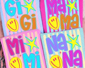 Neon Striped Mama Smiley Face Png Bundle, Summer Mama Png, Floral Mother's Day Png, Polka Dots Mimi Gigi Nana Png, Trend Mama Png