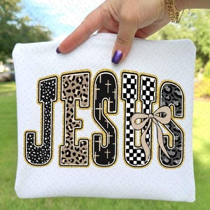 Christian JESUS Varsity Leopard Kariert PNG, Retro Christian Design Digital Download, Retro Christian Varsity PNG, Trendy Christian Shirt