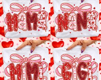 Preppy Mama Valentine Glitter Png Bundle,Leopard valentine png, Heart Valentine Png, Mimi Nana Gigi Coquette Bow Valentine Png,Valentine Png