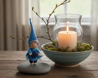 Blue Quartz School Gnome - Gnome of Calm - Lucky Charm & Encourager for Students | Gnome | Spiritual | Gift | Exams | High School Graduation