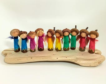 Wooden Forest Gnome – Handcrafted Waldorf Figures with Jute Bag – Boy | Girl – Natural Toy for Children | Sustainable Gift