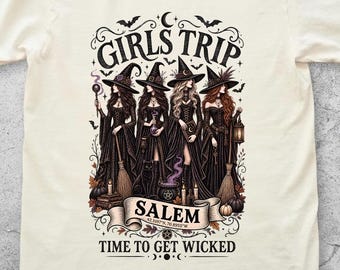 Comfort Colors Witchy Girls Trip Shirt, Salem Halloween Tee, Wicked Squad Tee