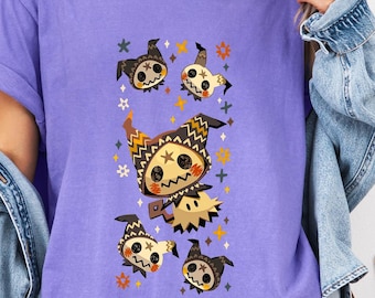Comfort Colors Halloween Folk Shirt, Cute Pumpkin Character Tee, Fall Autumn Tee