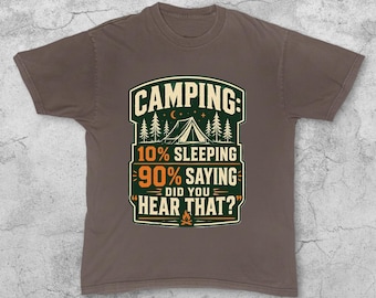 Comfort Colors Camping T-Shirt, Funny Camper Badge Tee, Hiking Outdoors Gift Shirt