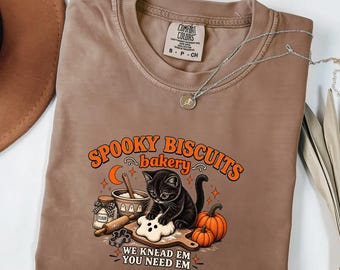 Comfort Colors Spooky Bakery Shirt, Halloween Baking Tee, Black Cat Shirt, Cute Halloween Cat Tee, Fall Season Shirt