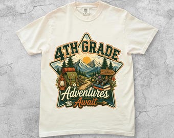 Comfort Colors Back to School Shirt, 4th Grade Adventures Tee, Retro Teacher Tee