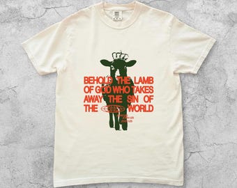 Confort Colors Lamb of God Shirt, John 1:29 Christian Bible Verse Tee, Oversized Faith Scripture T-Shirt