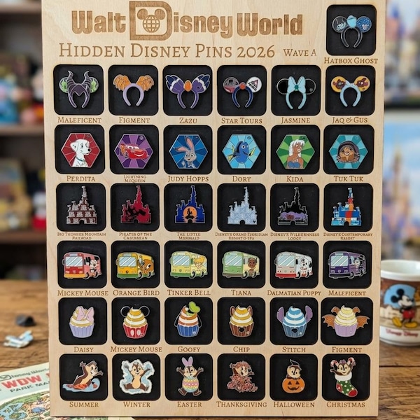 Pin trading board for Hidden Mickey sets, Disney pin board, pin trading