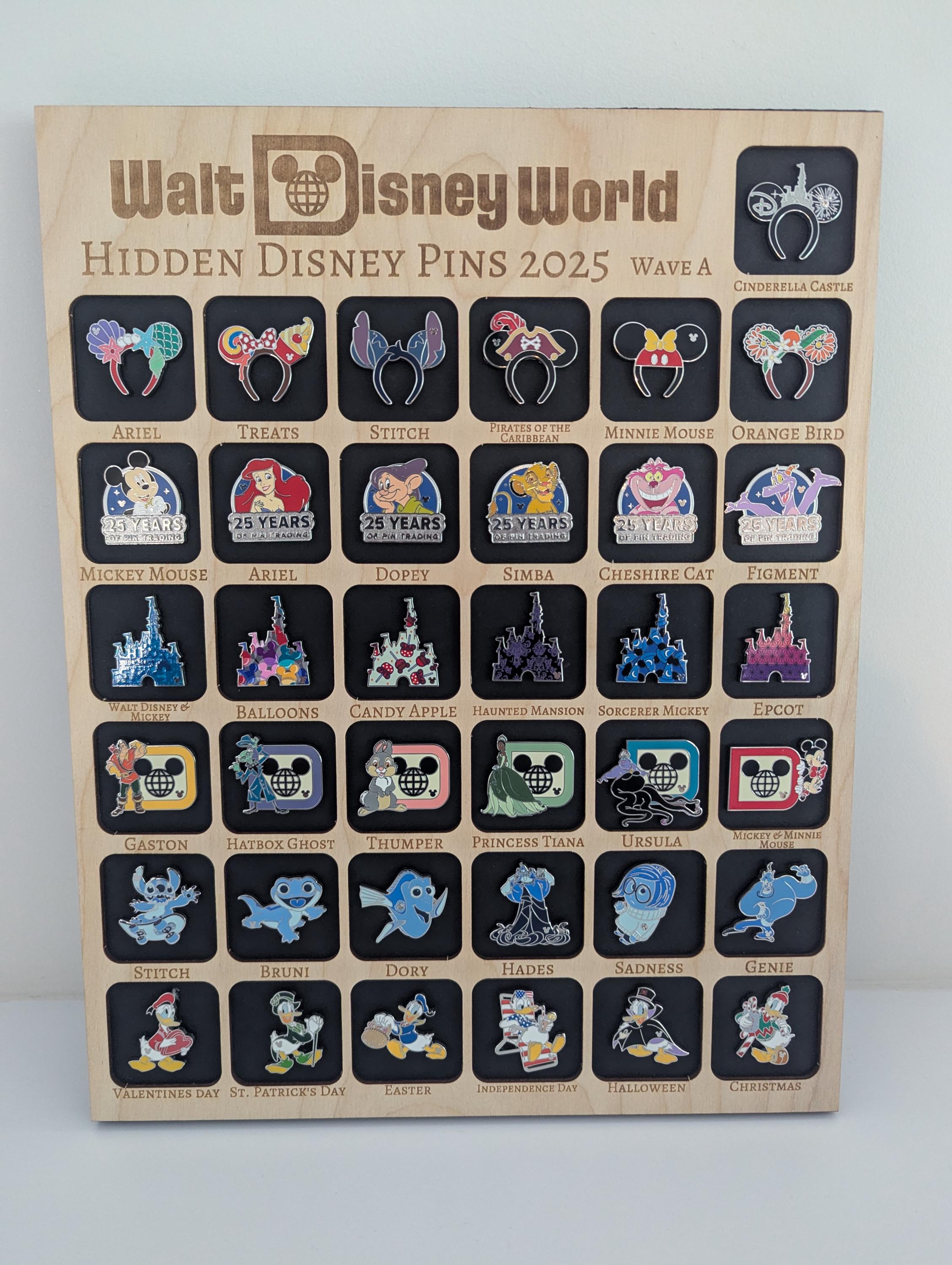 Shadow Box Frame Disney Pin Trading Board for Hidden Mickey Sets ...