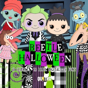 Beetle Halloween, Digital Kit, Clipart inspiration, instant download in PNG file - 300 dpi