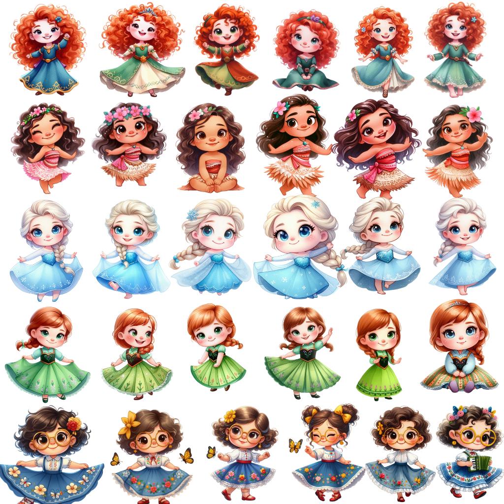 128 Bit Princess Princess Cute, Digital Kit, Mega Bundle, Clipart Inspiration, Instant ...