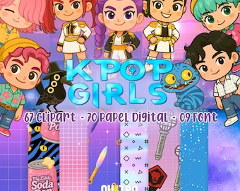Kpop Hunters Girls, Kit Digital, Clipart inspiration, instant download in PNG file - 300 dpi
