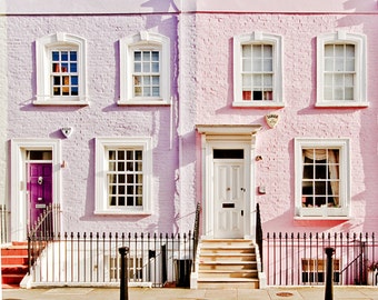 London art print, London colorful houses, London photography -" Made In Chelsea"