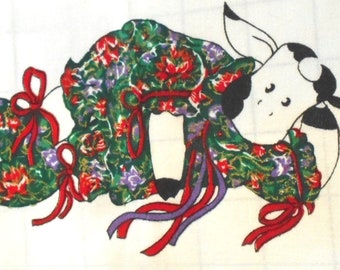 Noel The Christmas Cow - Sewing Fabric Panel (#282)