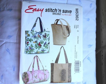 McCall's 5362 Easy Handbags, Tote Bags