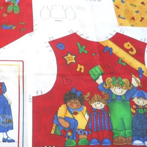 Jelly Bean Junction School Days Child&#39;s Vest - Sewing Fabric Panel (#48)