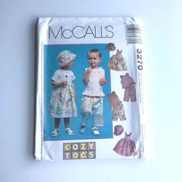 McCall's 3270 Toddler's Jumper, Top, Capri Pants and Hat - Sizes 1-4