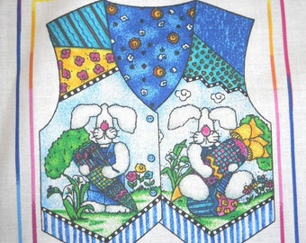 Jelly Bean Junction Child's Hoppy Easter Vest plus dolls - Sewing Fabric Panel (#60)