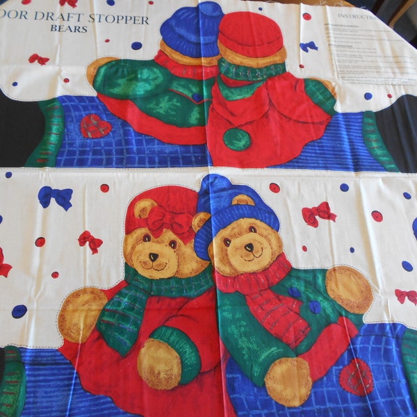 Door Draft Stopper Bears - Sewing Fabric Panel (#200)