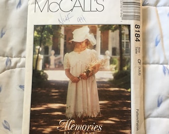 McCall's 8184 Girl's Dress Special Occasion Sizes 4-6