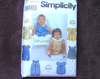 Simplicity 9602 Babies' Romper Dress and Hat - Size A (XXS-L)