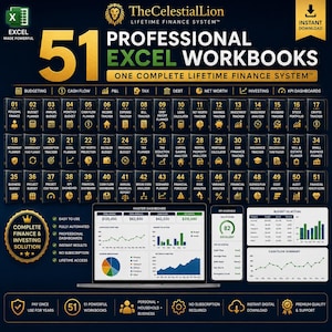51 Professional Excel Finance Templates Bundle | P&L, Cash Flow, Budget vs Actual, Tax Reserve, Net Worth, KPI Dashboards