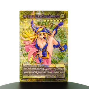May include: A rectangular trading card featuring the character Dark Magician Girl the Magician's Apprentice. The card has a gold holographic finish, yellow stars at the top, and printed text detailing spellcaster effect abilities and stats.