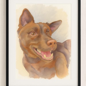 Chocolate Labrador Watercolor Portraits - Set of 3 (Digital Download A4 Size)