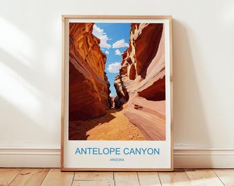 Antelope Canyon Travel Poster: Vintage Arizona Illustration (Digital Download)