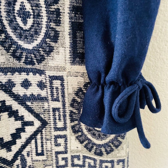 Vintage 60s Joseph Magnin Navy Tapestry Textured … - image 3