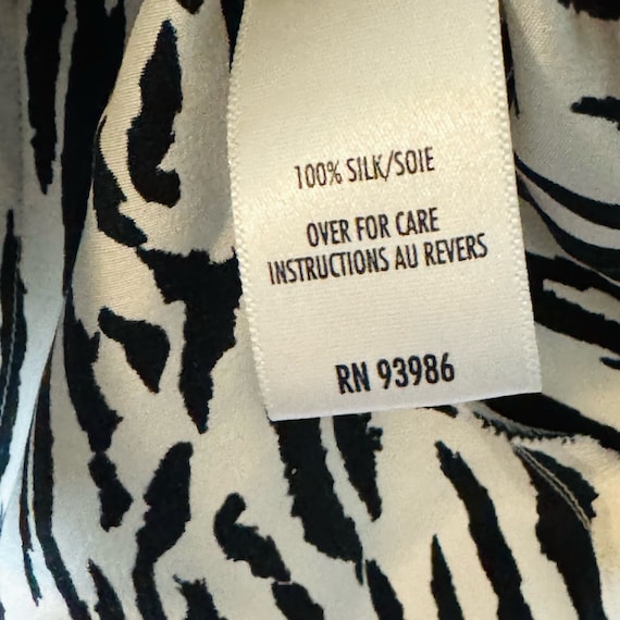 Vintage y2k Casual Corner 100% silk blouse zebra … - image 8