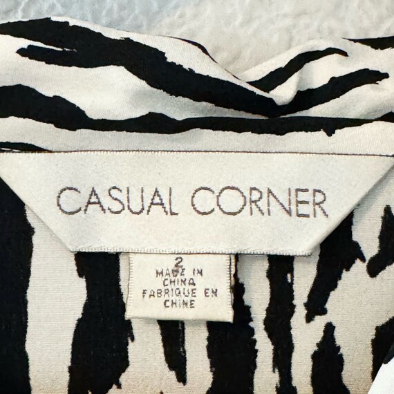 Vintage y2k Casual Corner 100% silk blouse zebra … - image 7